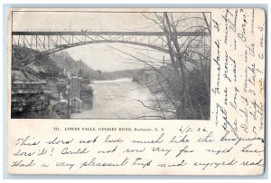 1906 Lower Falls Genesee River Rochester New York NY Owego NY Postcard