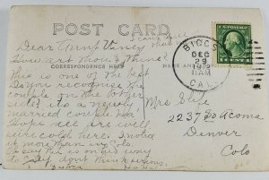 BIGGS California Older Couple to Denver Colorado Postcard Q7