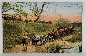 Military Fort Sill Oklahoma A Battery of 7in Guns on the March Postcard S13