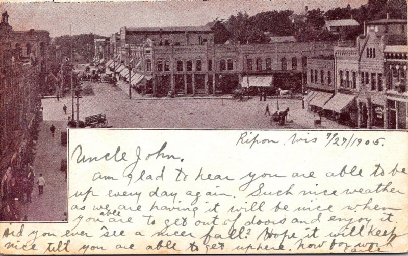 Wisconsin Ripon Town View 1905