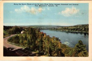 Postcard HIGHWAY SCENE Between Aroostook & Andover New Brunswick NB AN8549