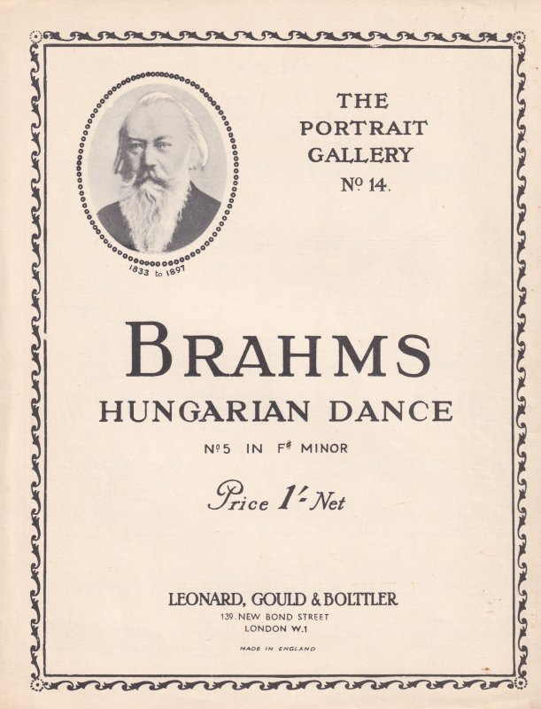 Brahms Hungarian Dance 5 Classical Sheet Music