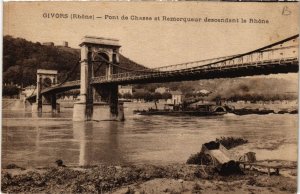 CPA GIVORS Pont de Chasse et Remorqueur descendant le Rhone (462321)