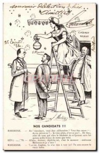 Old Postcard Our Candidate Marianne Illustrator Humor