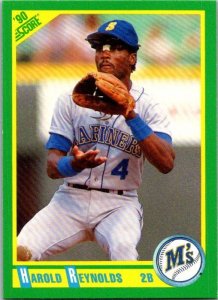 1990 Score Baseball Card Harold Reynolds Seattle Mariners sk2673