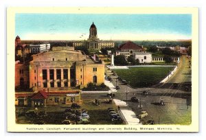 Auditorium Cenotaph Parliament Buildings University Winnipeg Manitoba Postcard