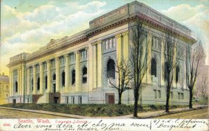 USA Seattle Washington Carnegie Library Vintage Postcard 07.99