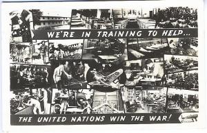 Multi-Views in Aircraft Training to Help UN Win War Real Photo RPPC Postcard