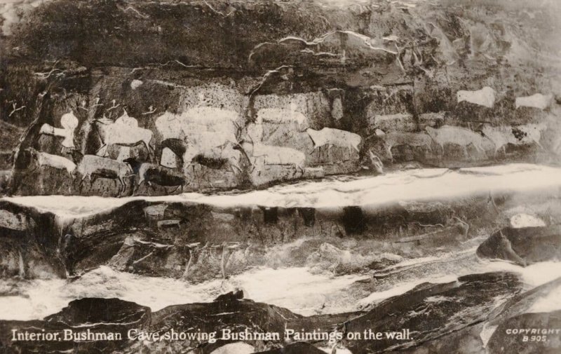 Bushman Cave Interior South African Art Paintings Real Photo Postcard