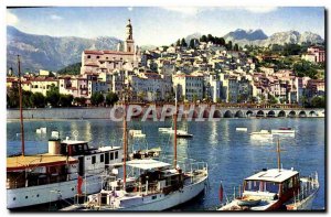 Modern Postcard The Wonderful Sites De La Cote D & # 39Azur Menton The old ci...