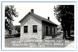 The Last Chance Store Santa Fe Trail Council Grove Kansas RPPC Photo Postcard