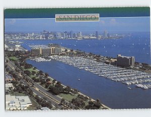 Postcard Beautiful Harbor Island and San Diego, California