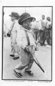 RPPC SUDAN CLUB PARADE BLACK AMERICANA MICHAEL SMITH REAL PHOTO POSTCARD (1988)