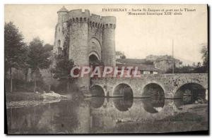 Old Postcard Parthenay Exit St. Jacques Bridge over the Thouet