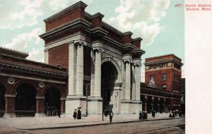 North Station, Boston, MA, Train Station, Early Postcard, Unused