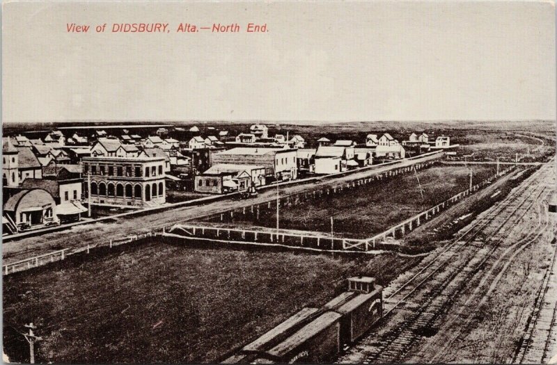 Didsbury Alberta AB North Ends of Dids Birdseye Railroad Unused Postcard G80