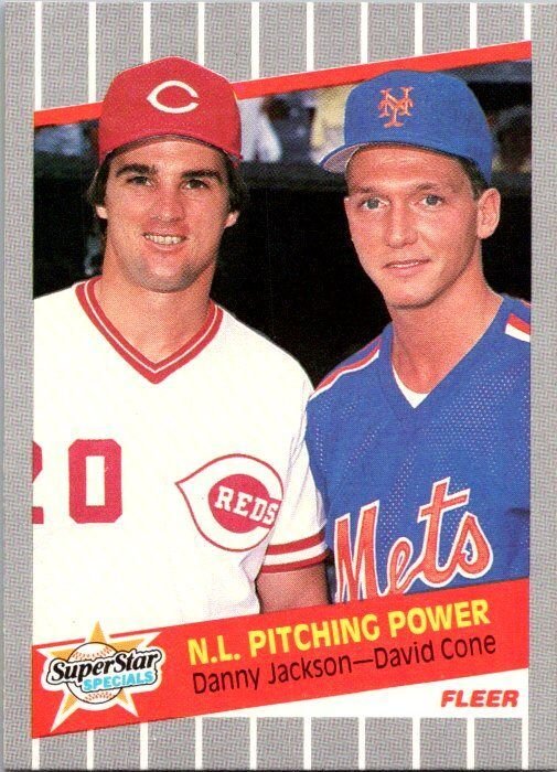 1989 Fleer Baseball Card Danny Jackson David Cone sk2796