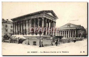 Nimes - La Maison Carree and Theater Old Postcard