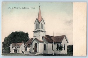 Belmond Iowa IA Postcard Methodist Episcopal Church Exterior Scene 1914 Antique