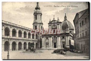 Postcard Old Loreto Basilica and Piazza della Madonna