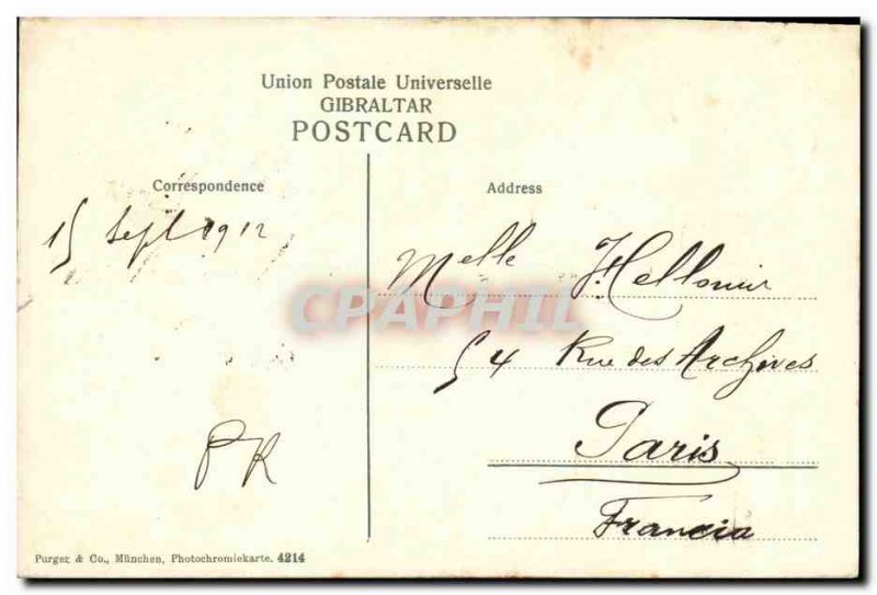 Postcard Old Rock Gibraltar from Algeciras