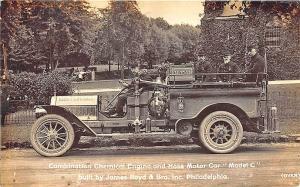 Montgomery PA Fire Truck James Boyd & Bros. Philadelphia PA RPPC Postcard