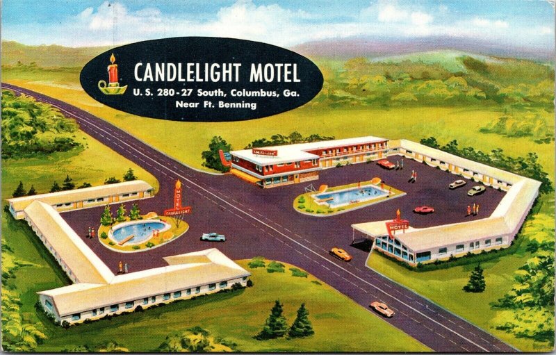 Postcard Candlelight Motel and Restaurant in Columbus, Georgia~2730