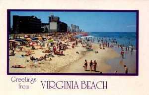 USA Greetings From Virginia Beach Chrome Postcard 09.90