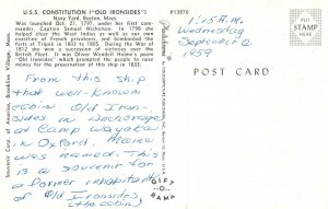Vintage Postcard U.S.S. Constitution Old Ironsides Navy Boston Massachusetts MA