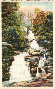 Vintage Postcard Five Cascades Haines Falls Catskill Mountains New Hampshire NH