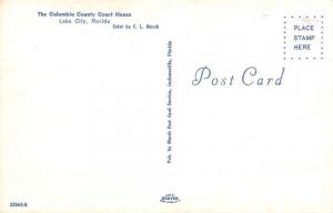 Lake City Florida Columbia Court House Street View Vintage Postcard K71160