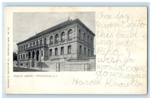c1900s Public Library Providence Rhode Island RI Posted Antique PMC Postcard