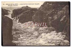 Old Postcard Belle Ile en Mer Anse Port Coton By Storm Flakes & # 39ecume