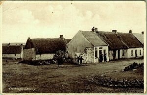 RPPC Cottages & People Claddagh Galway Ireland Real Photo Postcard