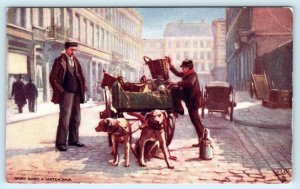 2 Postcards DOG LIFE IN BELGIUM Street Scene MILK & DAIRY CARTS Tuck Oilette