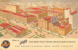 Milwaukee Wisconsin Schlitz Beer Co Birdseye View Antique Postcard K104747