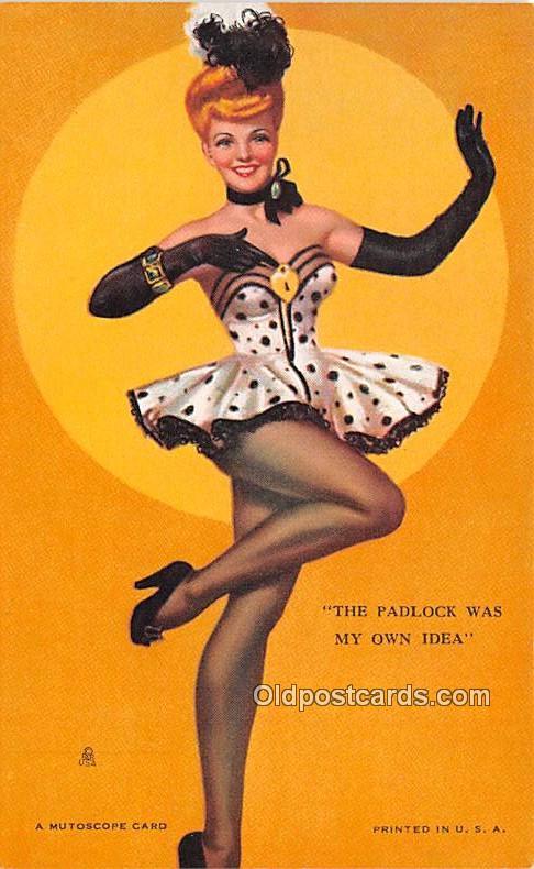 The Padlock was my own idea 1945 Mutoscope Artist Pin Up Girl, Non Postcard B...