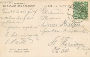 Italy Lake & Hotel Misurina 1913