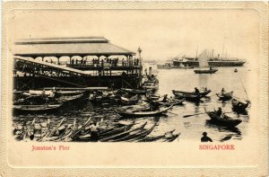 PC CPA SINGAPORE, JONSTON'S PIER, Vintage Postcard (b18647)