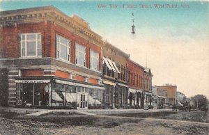 West Point Nebraska West side of Main street antique pc DD7415