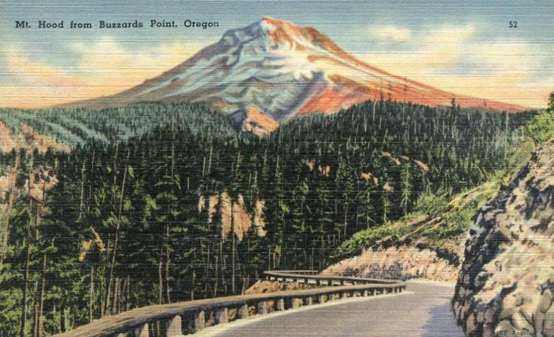 Mt Hood view from Buzzards Point OR, Oregon - Linen