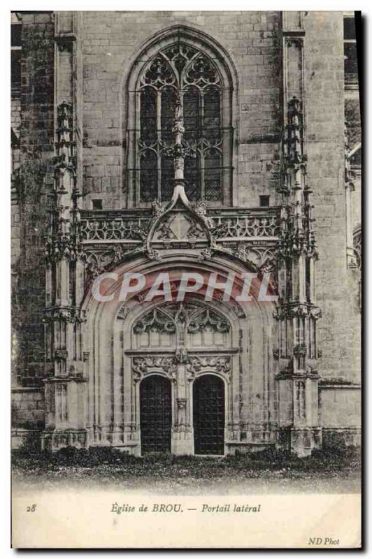 Postcard Old Brou Church Bourg Lateral Portal