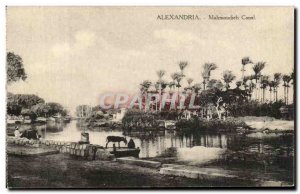 Old Postcard Alexandria Canal Mahmoudieh Egypt