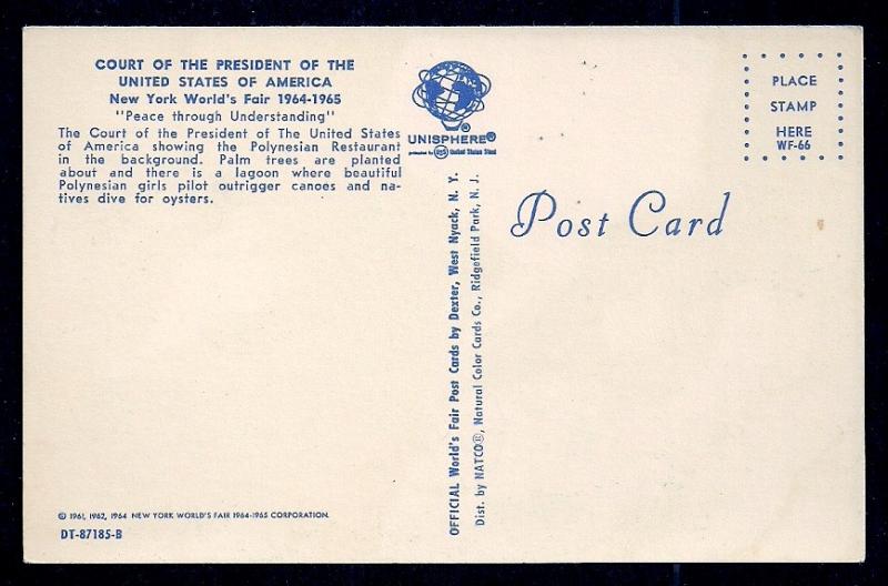 Court of US Presidents New York World Fair NY Unused c1964