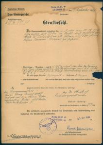 3rd Reich Germany Jewish Persecution Prisoner Changing Name Berlin Tegel 86062