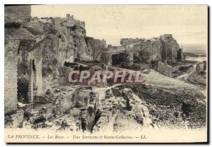 Old Postcard Provence Les Baux Saracen Tower and St. Catherine