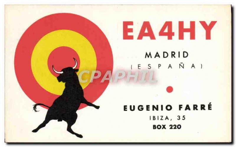 Old Postcard Telegraphie EA4HY Madrid Eugenio Farre Ibiza Taurus