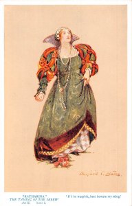 Theater Play Katharina Taming of the Shrew Art Marjorie C Bates postcard B928