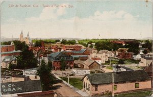 Farnham QC Quebec Birdseye A.B. Comeau c1912 Farnham Duplex Cancel Postcard E82