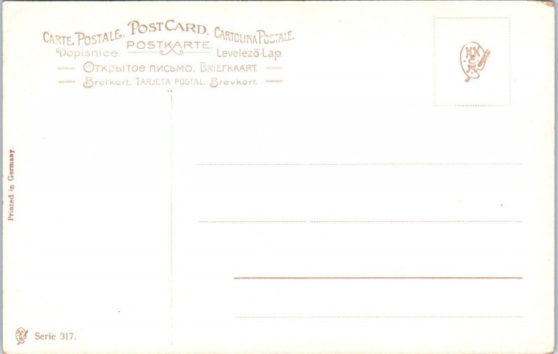 1900s Two Pigeons with Little Brown Songbird Postcard